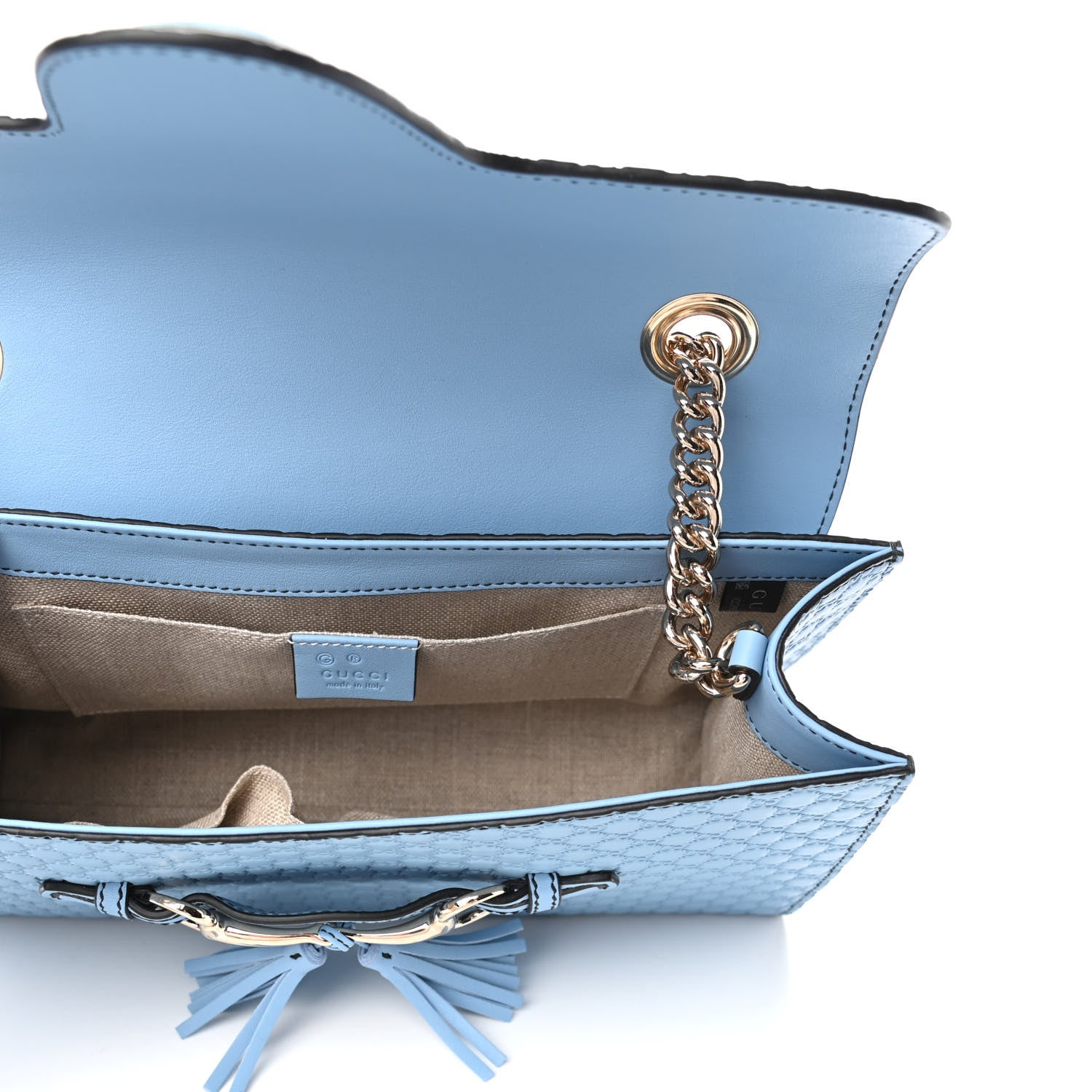 Gucci Microguccissima Medium Emily Chain Shoulder Bag Mineral Blue 4 of 8