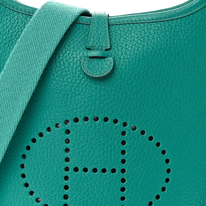 Hermes Taurillon Clemence Evelyne TPM Bleu Paon 8 of 11