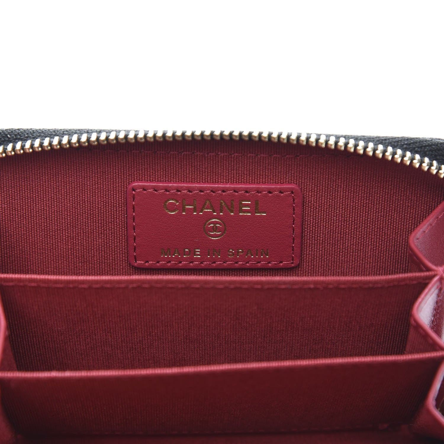 Chanel Lambskin Quilted Chanel 19 Zip Around Coin Purse Wallet Black 6 of 10