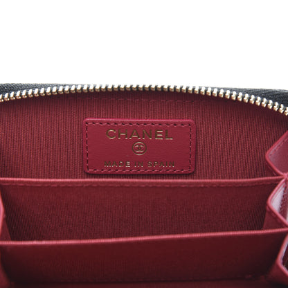 Chanel Lambskin Quilted Chanel 19 Zip Around Coin Purse Wallet Black 6 of 10