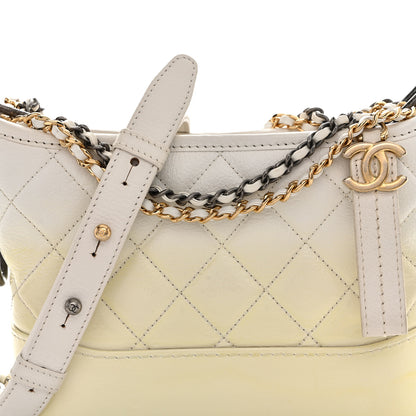 Chanel Patent Goatskin Quilted Small Gabrielle Hobo White 8 of 12