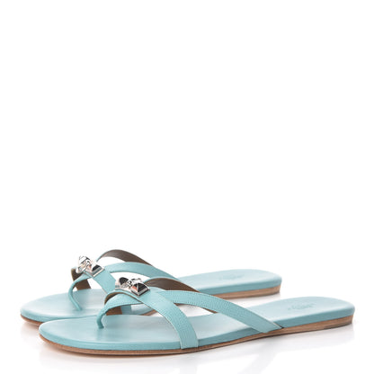 Hermes Epsom Corfou Sandals 41 Bleu Atoll 3 of 8