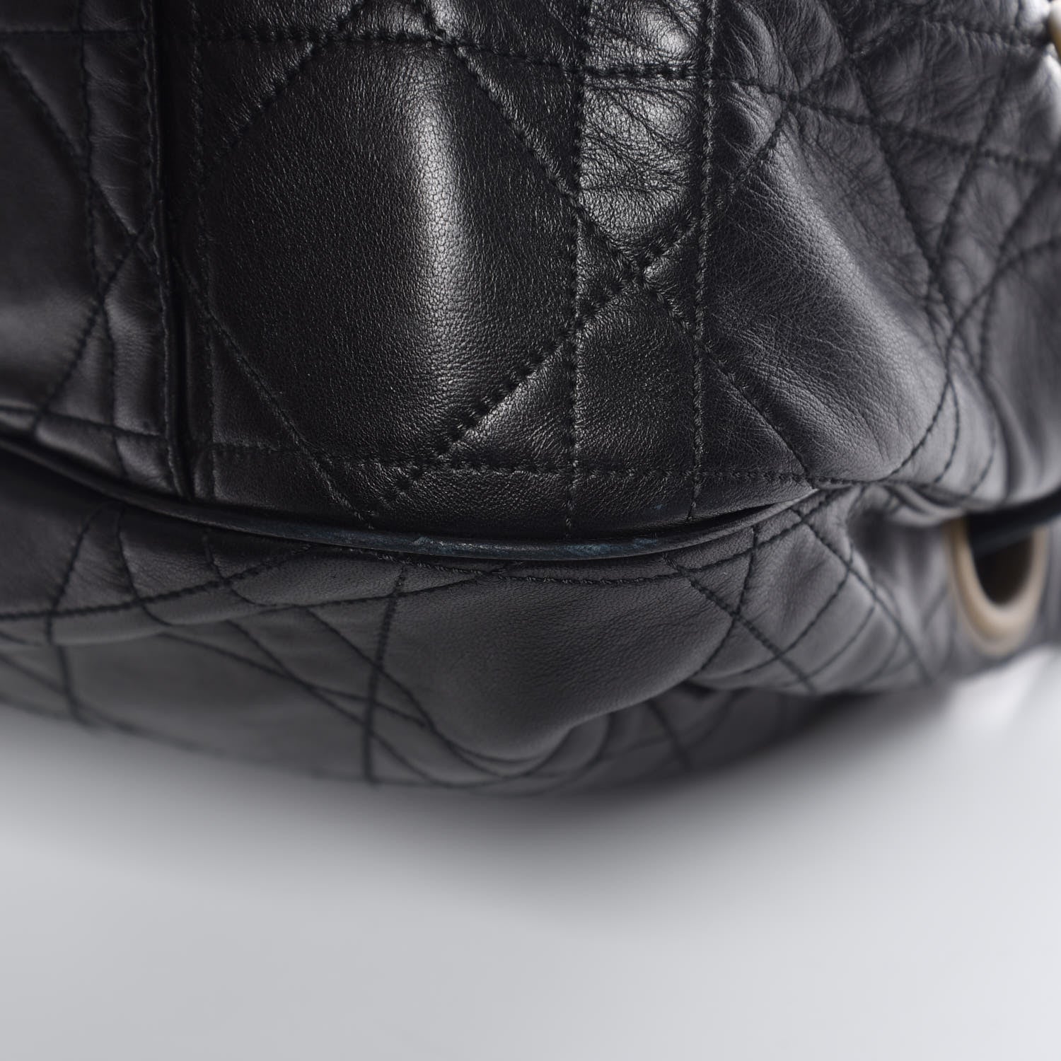 Christian Dior Lambskin Cannage Flap Shoulder Bag Black 11 of 11