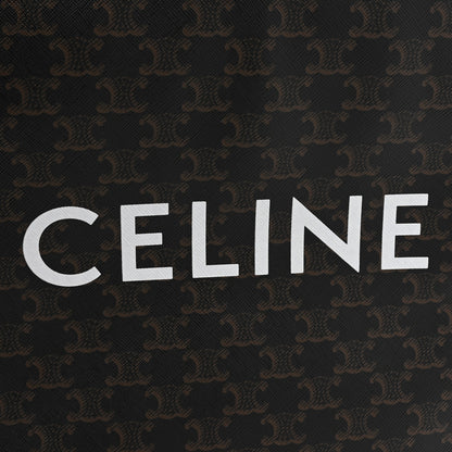 Celine Triomphe Canvas Calfskin Small Vertical Cabas Tan 6 of 10