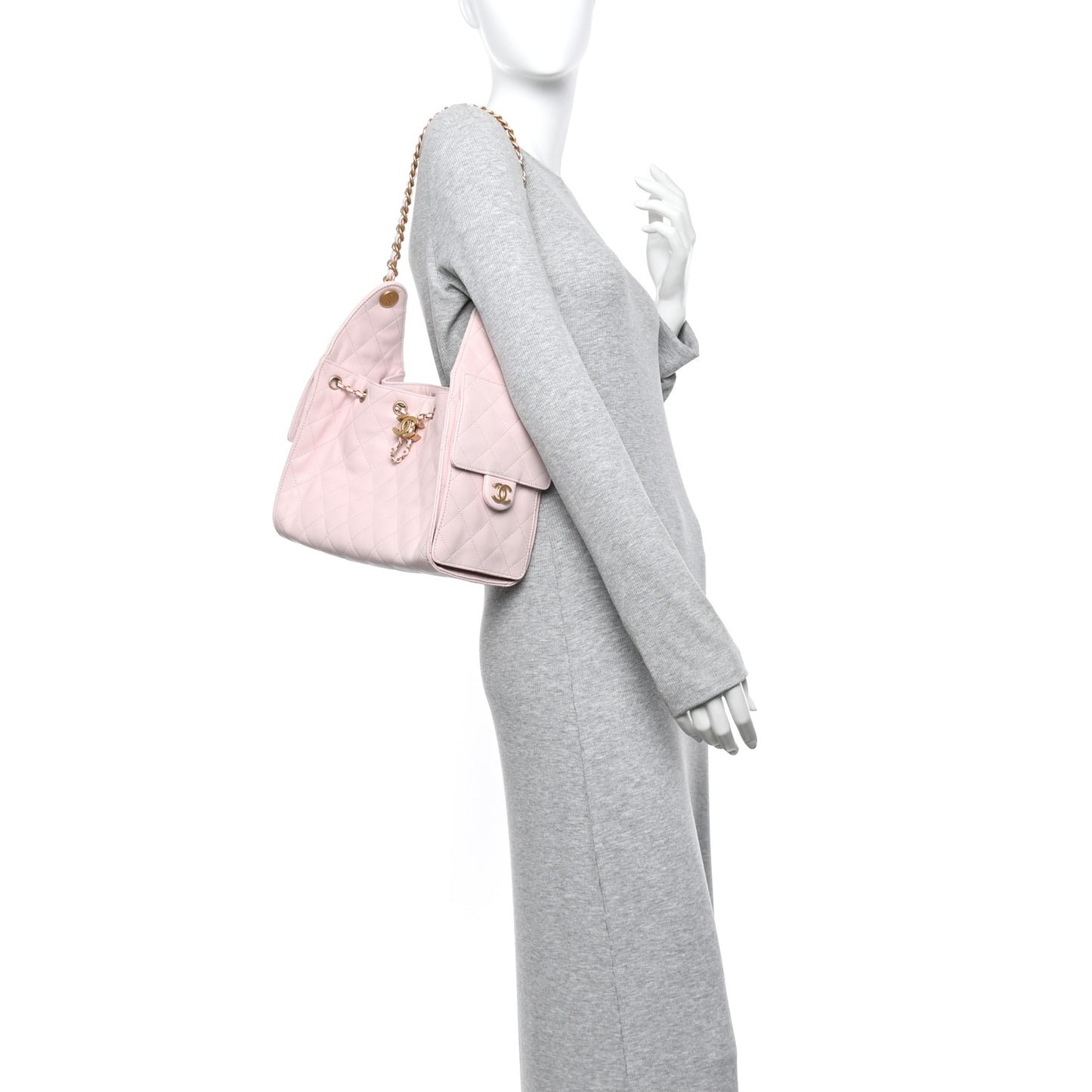Caviar Quilted Small Chanel 25 Handbag Light Pink
