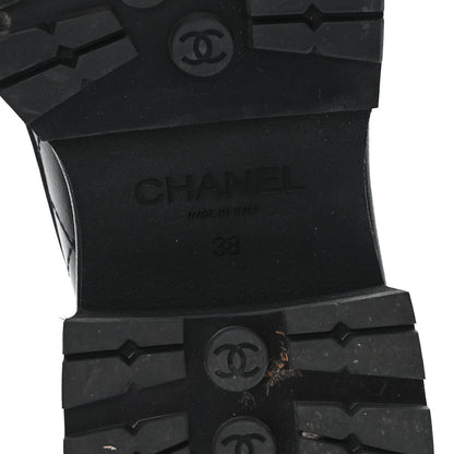 Chanel Calfskin Quilted CC Mocassin Loafers 38 Black 7 of 9