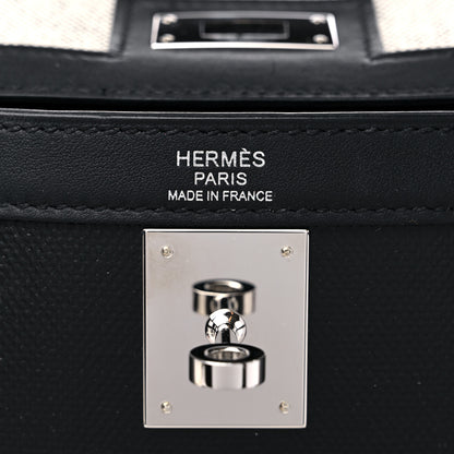 Hermes Berline Toile Swift Kelly Sellier 32 Black Ecru 6 of 10