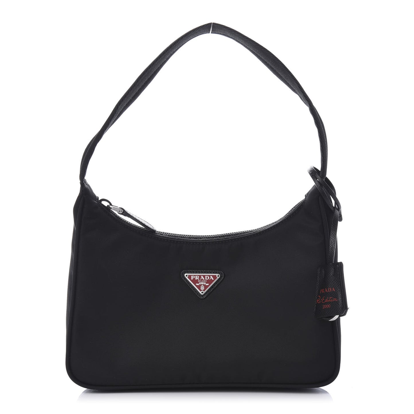 Tessuto Nylon Saffiano Lunar New Year Mini Re-Edition 2000 Bag Black Fuoco
