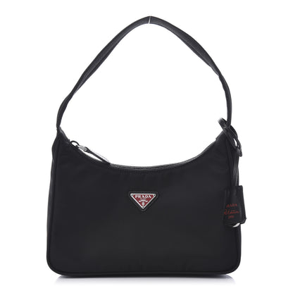 Prada Tessuto Nylon Saffiano Lunar New Year Mini Re-Edition 2000 Bag Black Fuoco 1 of 12