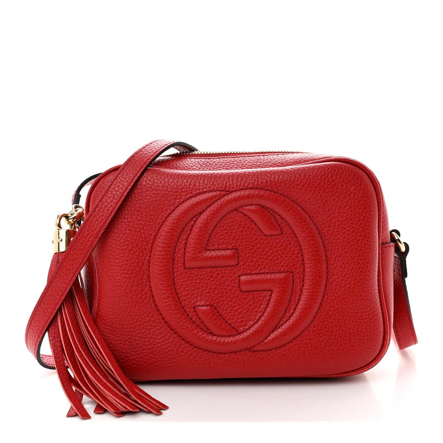 Pebbled Calfskin Small Soho Disco Bag Tabasco Red