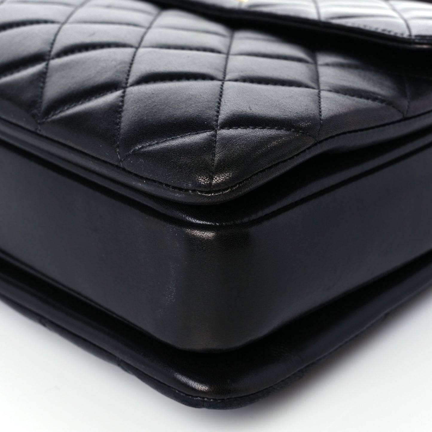 Lambskin Quilted Large Trendy CC Dual Handle Flap Bag Black