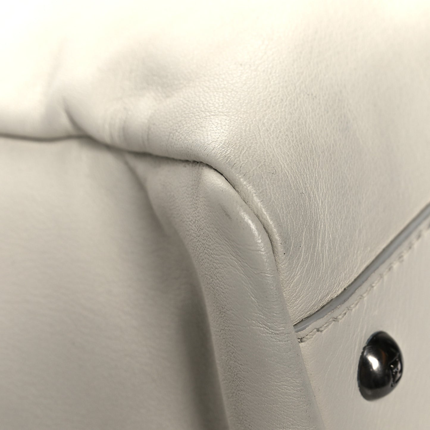 Goatskin Watersnake Large Peekaboo Iconic Satchel White