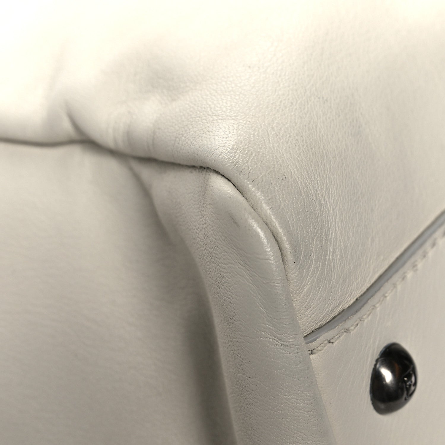 Fendi Goatskin Watersnake Large Peekaboo Iconic Satchel White 4 of 16