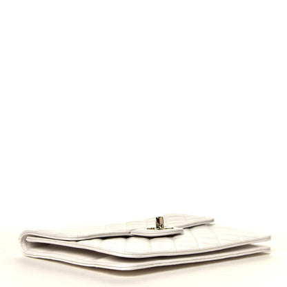 Chanel Caviar Quilted Square Flap Clutch White 6 of 8