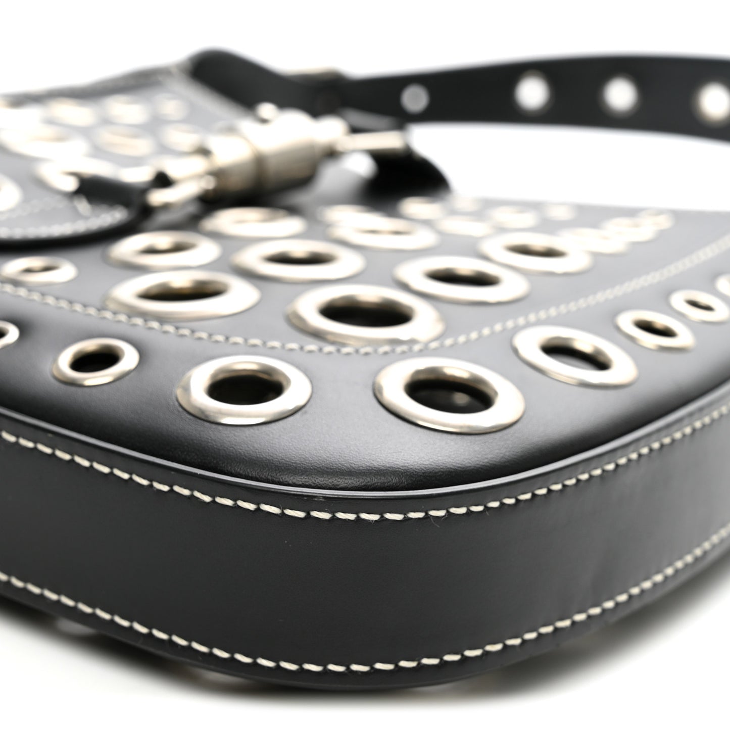 Calfskin Ha Ha Ha Jackie 1961 Eyelet Hobo Black