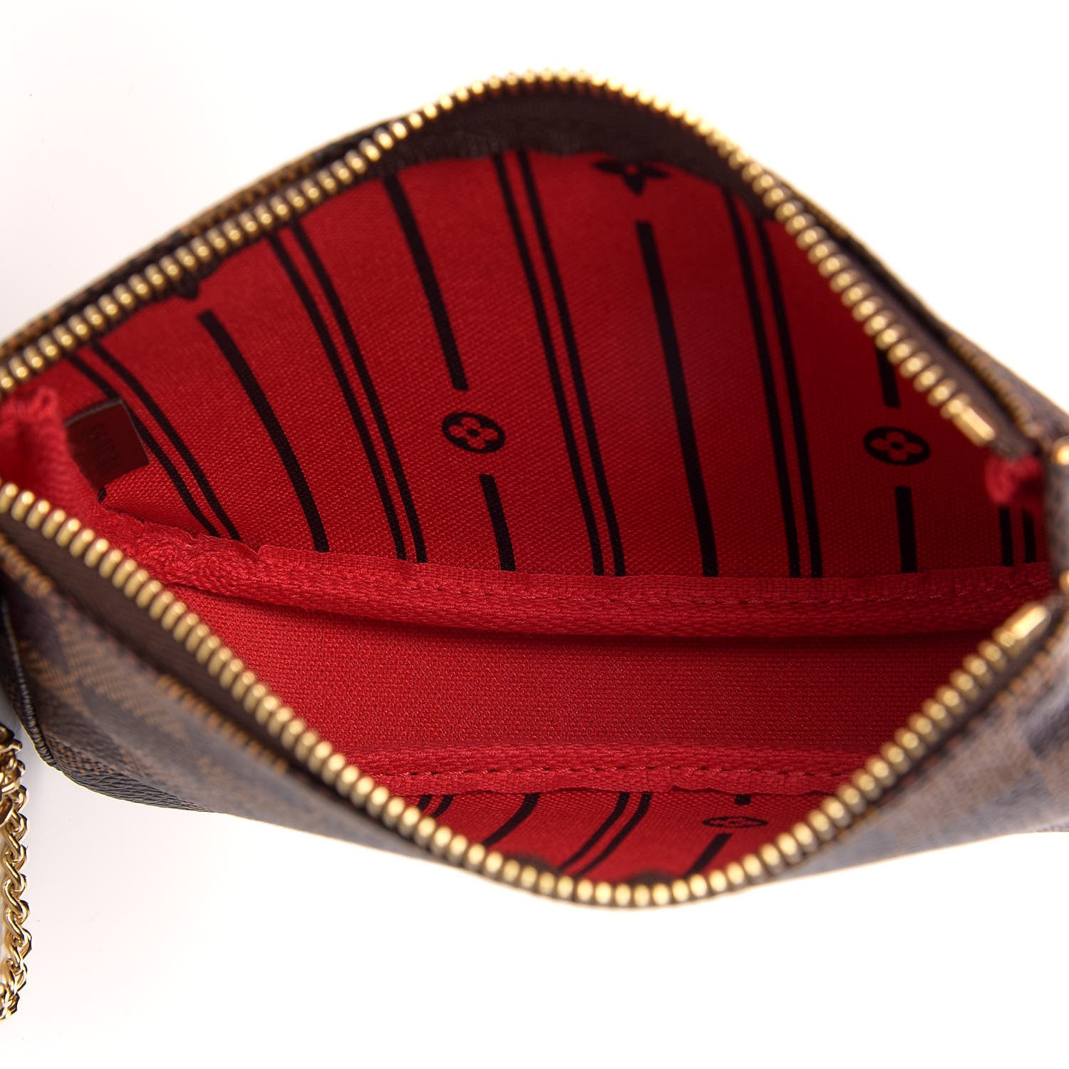 Louis Vuitton Damier Ebene Complice Trunks and Bags Mini Pochette Accessories Red 5 of 7