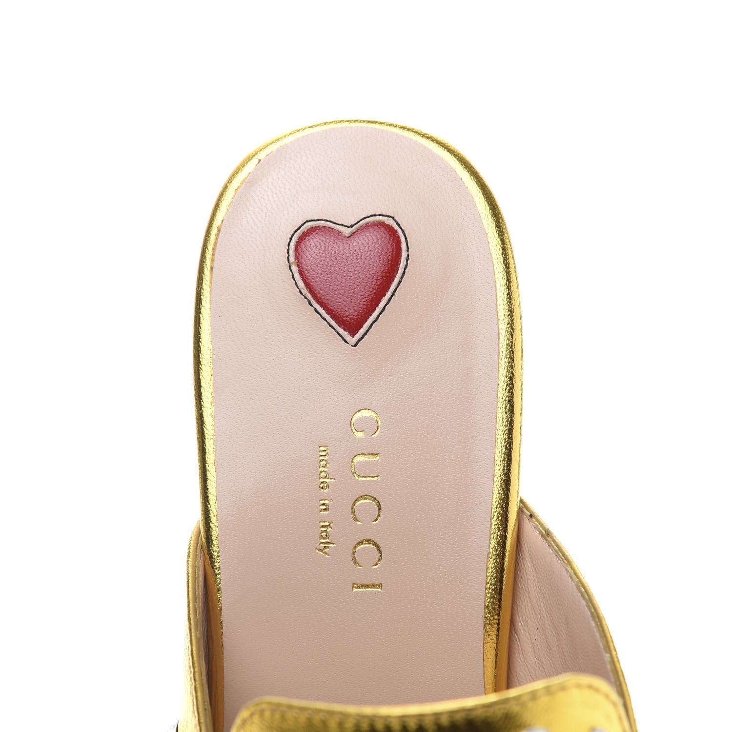 Gucci Metallic Nappa Crystal Womens Princetown Slippers 36 Gold 6 of 9