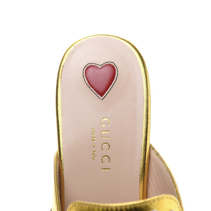 Gucci Metallic Nappa Crystal Womens Princetown Slippers 36 Gold 6 of 9