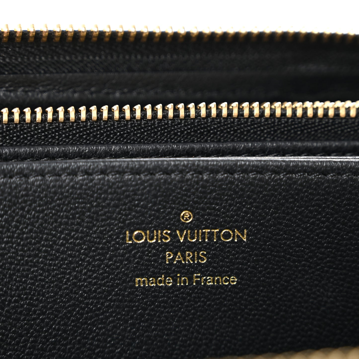 Lambskin Embossed Monogram Coussin Zippy Wallet Black