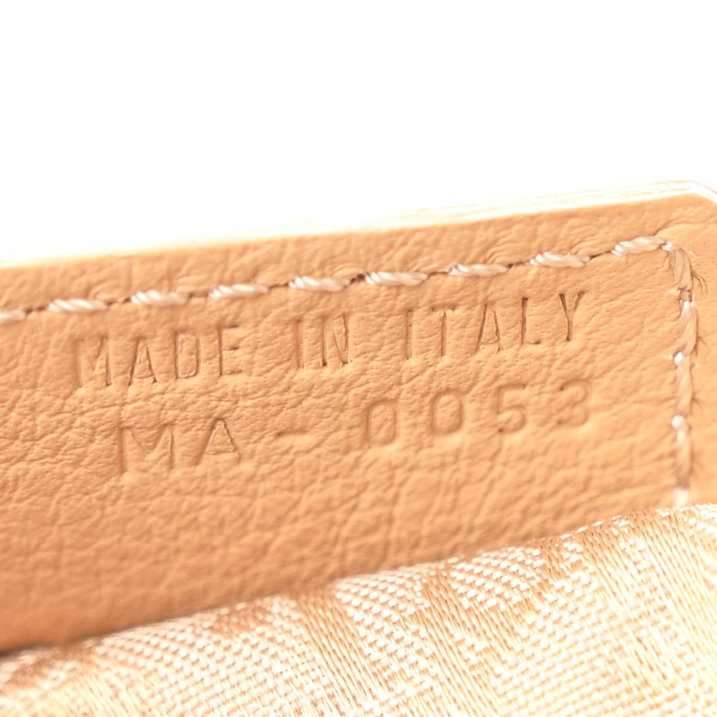 Grained Calfskin Saddle Messenger Bag Beige