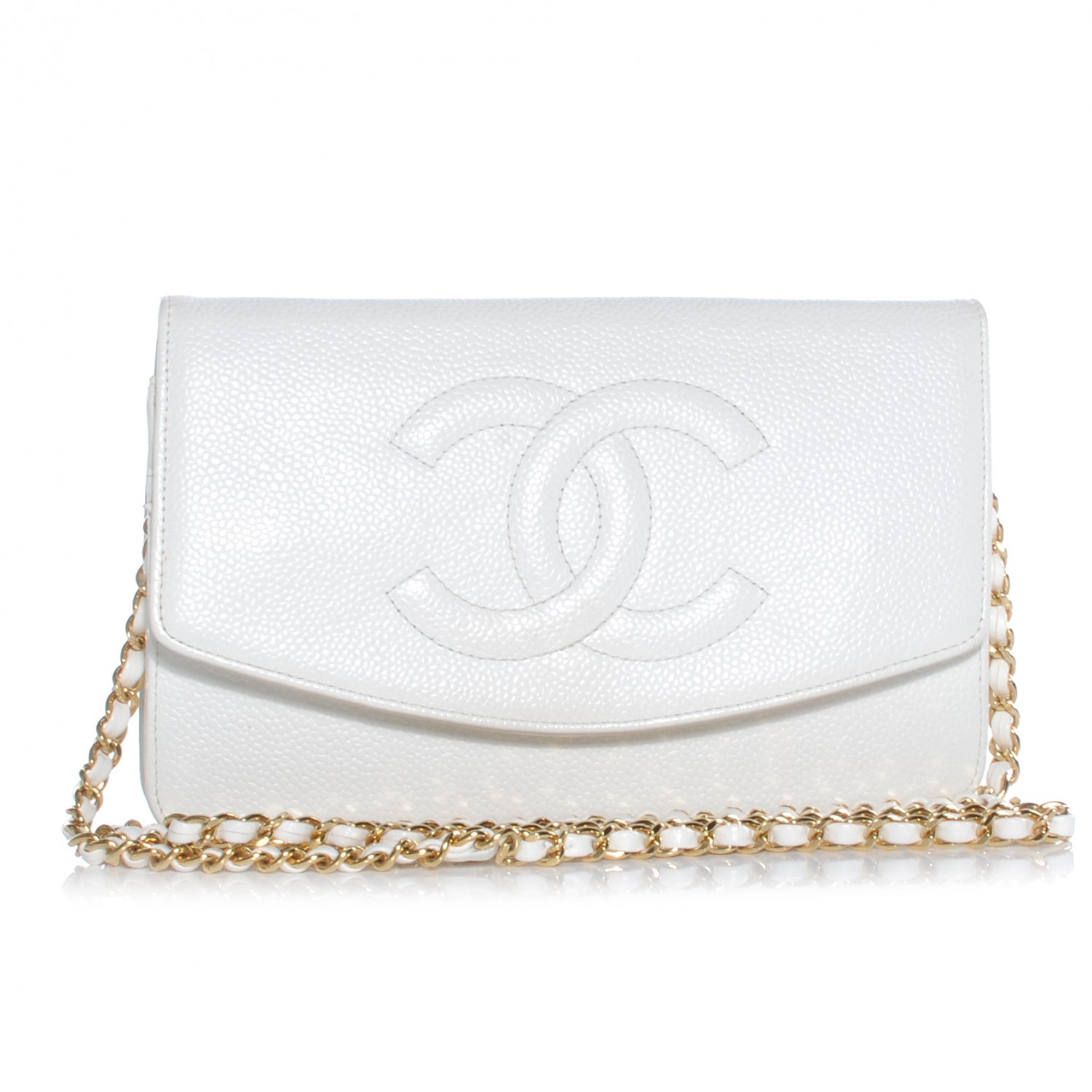 Chanel Caviar Wallet on Chain WOC White 1 of 8