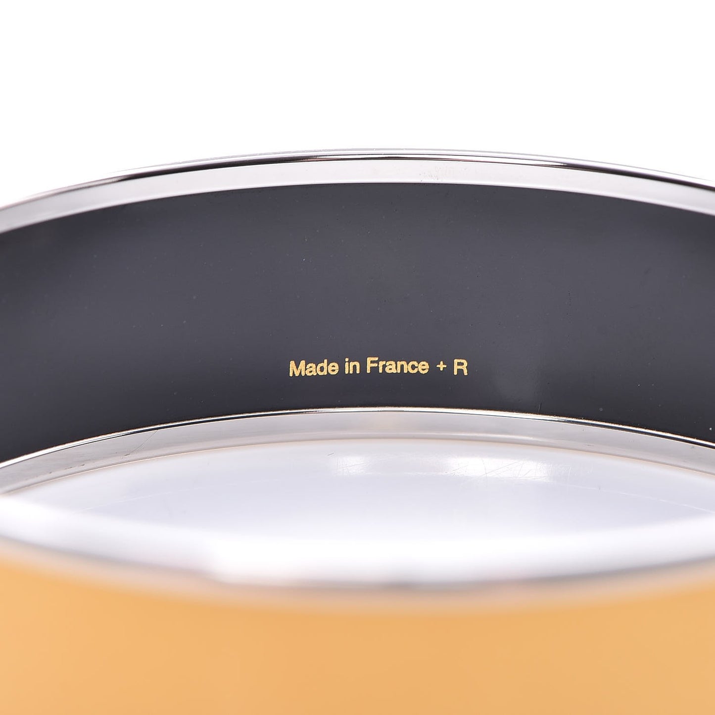 Enamel Printed Wide Caleche Bracelet 70 Jaune De Mars