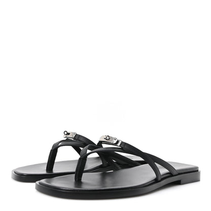 Hermes Calfskin Miss Sandals 37 Black 8 of 17