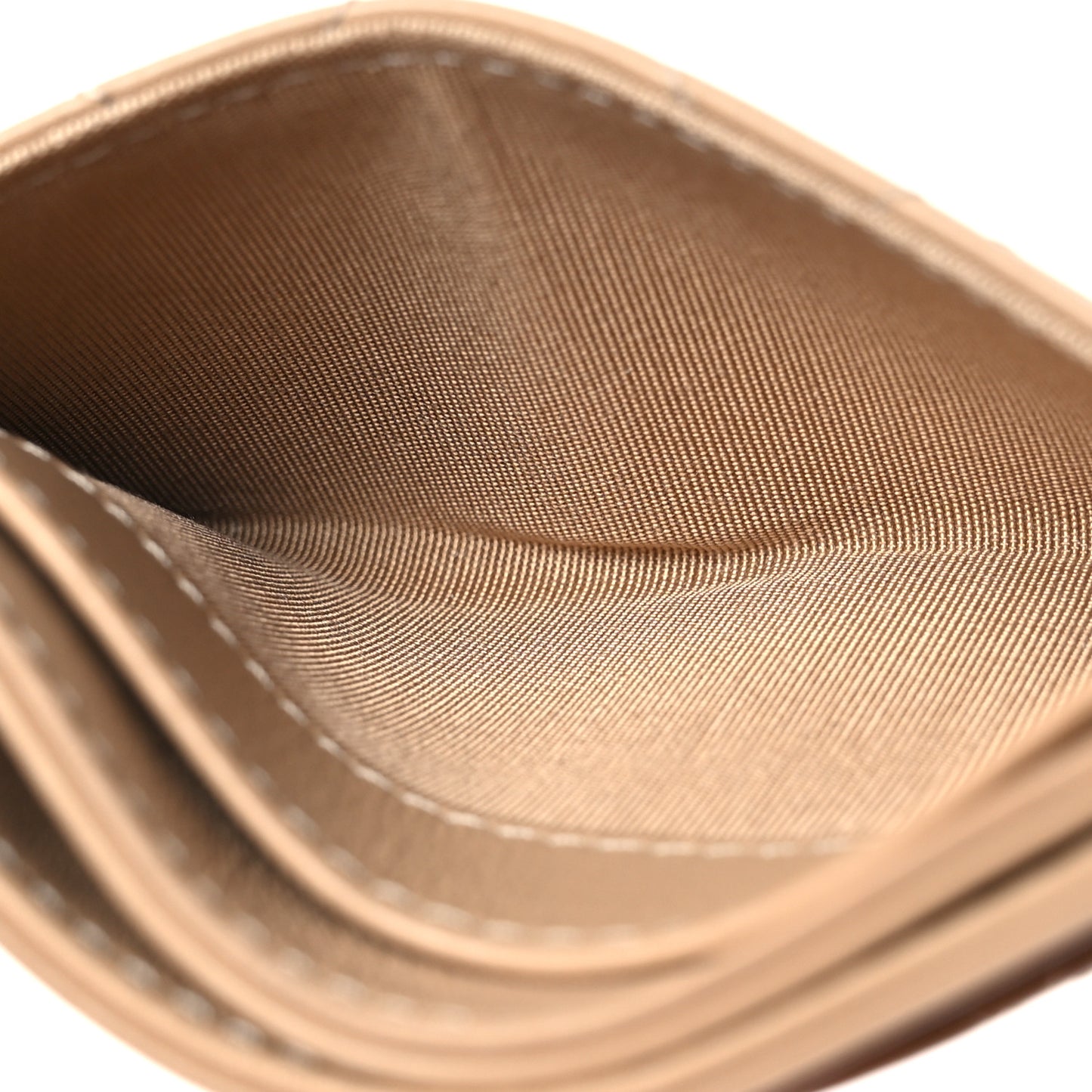 Lambskin Quilted Card Holder Dark Beige