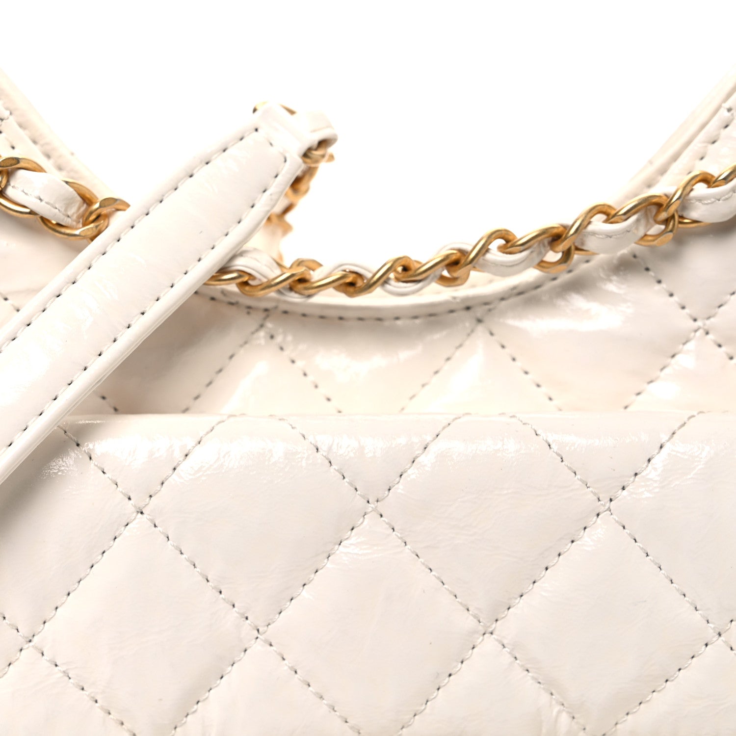 Chanel Shiny Crumpled Calfskin Quilted Small Wavy CC Hobo White 8 of 11