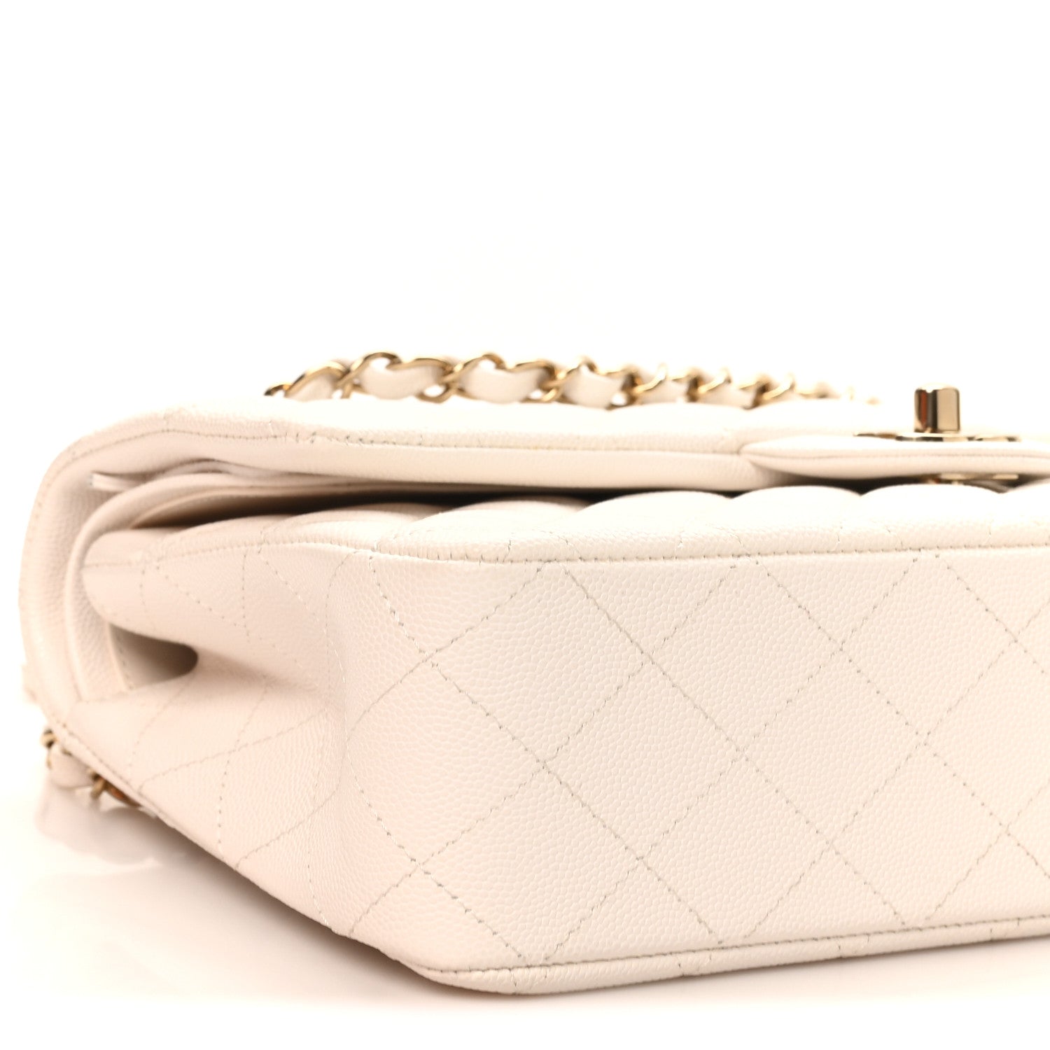 Chanel Caviar Quilted Medium Double Flap White 9 of 10