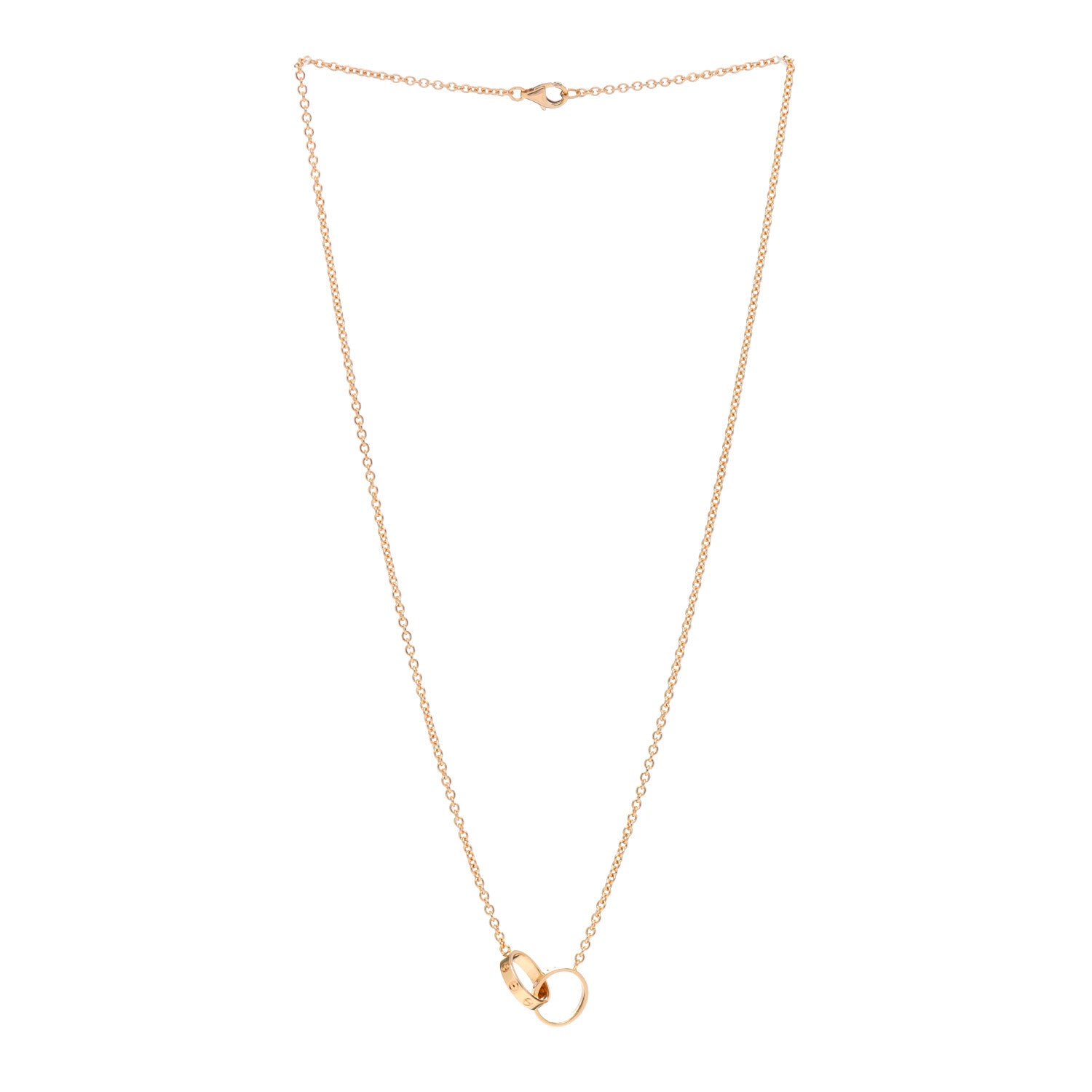 Cartier 18K Pink Gold Interlocking LOVE Necklace 3 of 4