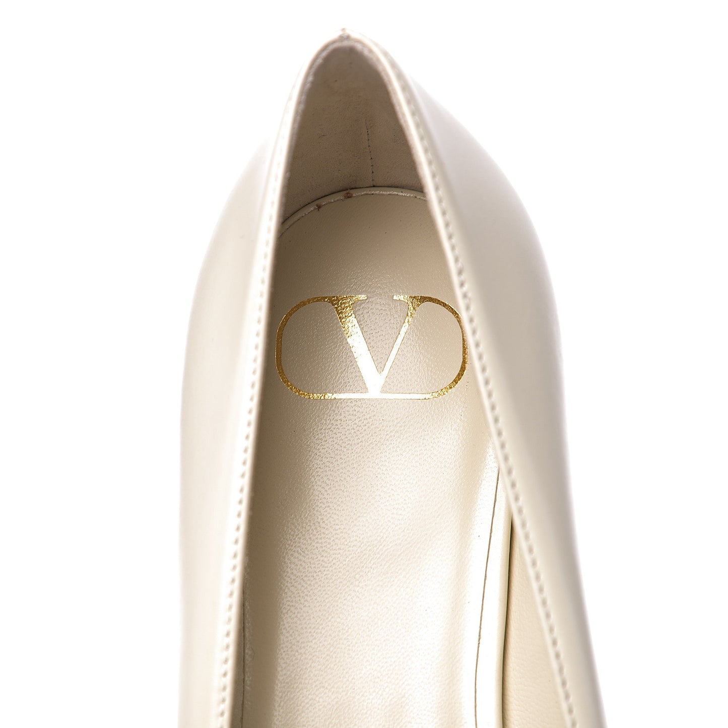 Nappa Vlogo Flats 37.5 Light Ivory