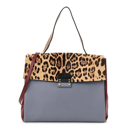 Valentino Garavani Calfskin Pony Hair Colorblock Mime Single Handle Bag Multicolor 1 of 11