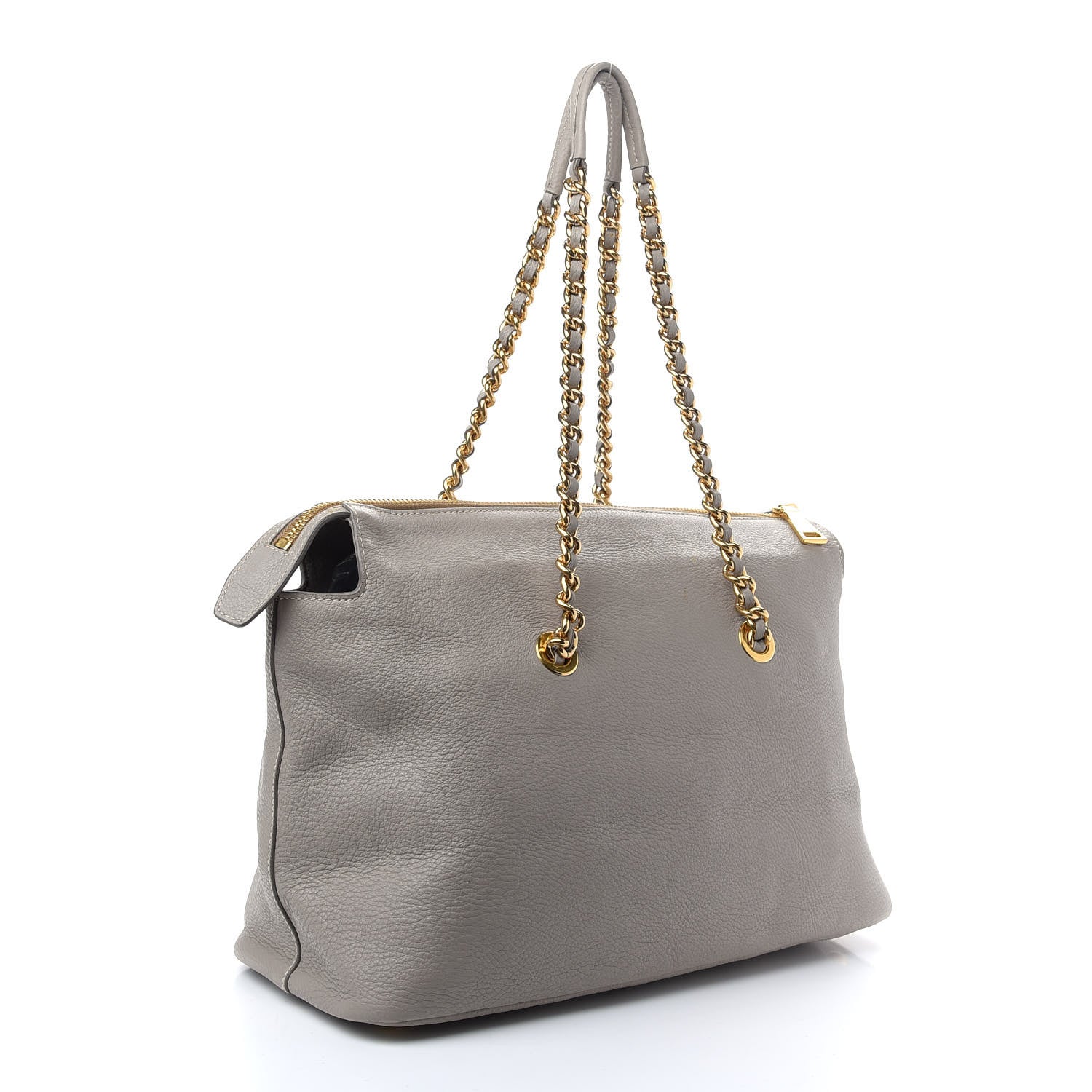 Prada Vitello Daino Chain Shoulder Bag Pomice 3 of 8