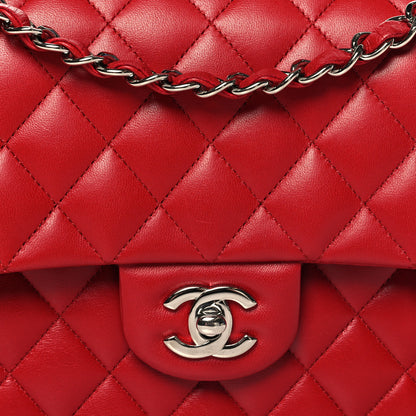 Chanel Lambskin Quilted Medium Double Flap Red 8 of 12
