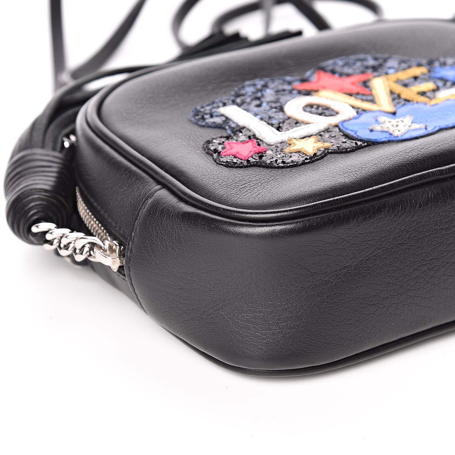 Saint Laurent Calfskin Love Patchwork Blogger Bag Black 9 of 11