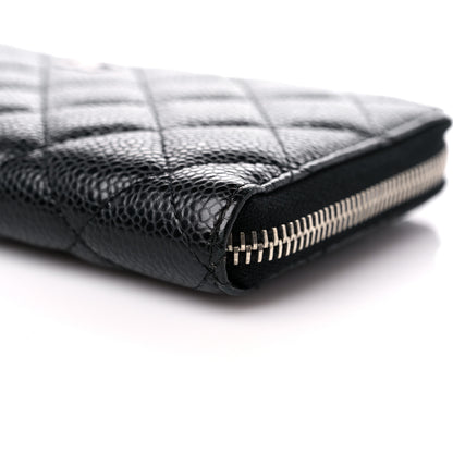 Chanel Caviar Quilted Large Gusset Zip Around Wallet Black 11 of 12