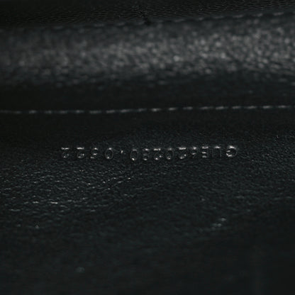 Saint Laurent Grain De Poudre Mixed Matelasse Triquilt Monogram Chain Wallet Black 7 of 9