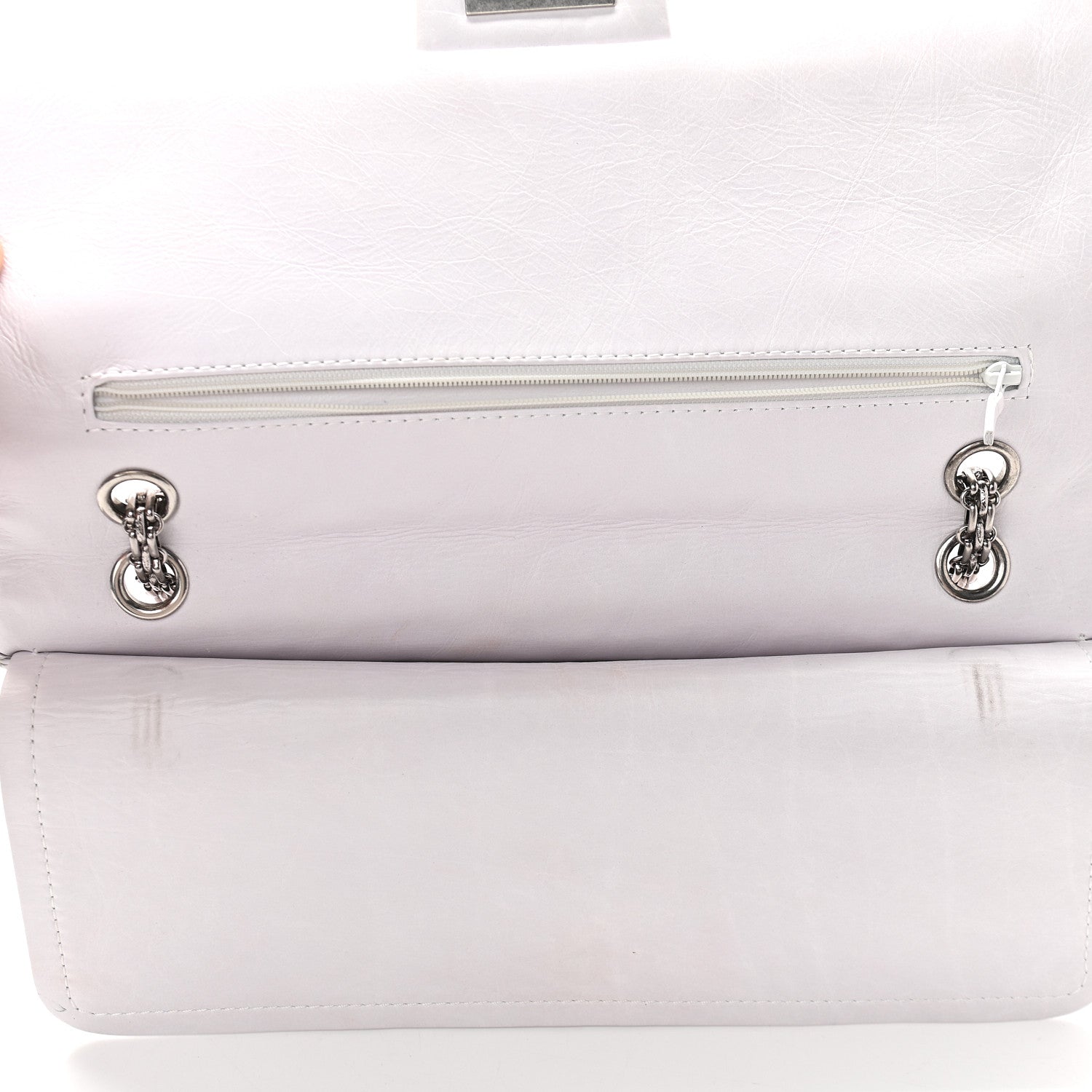 Chanel Aged Calfskin Quilted 50th Anniversary 2.55 Reissue 227 Flap White 13 of 14