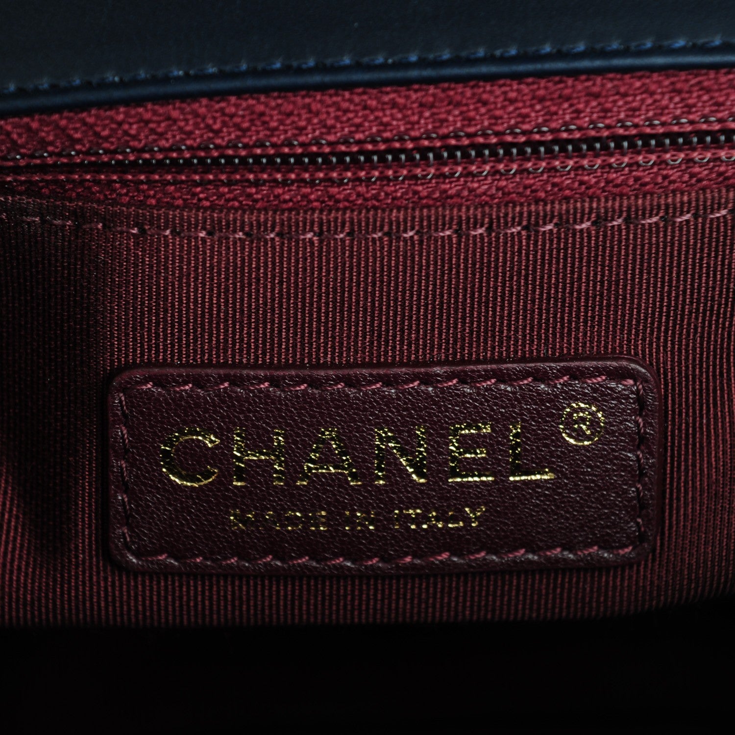 Chanel Calfskin Caviar Suede Chevron New Medium Boy Flap Navy 6 of 7