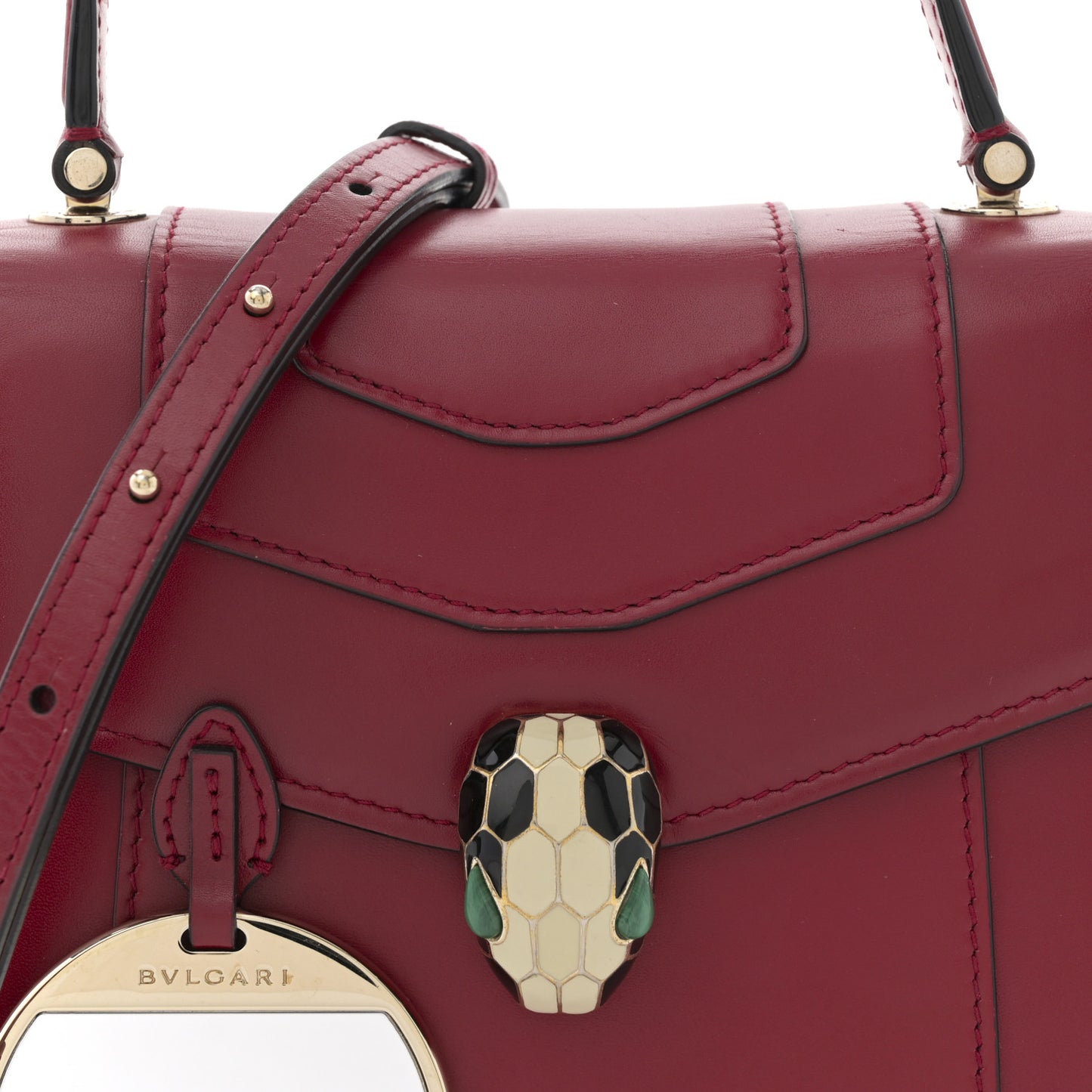 Calfskin Serpenti Forever Top Handle Red