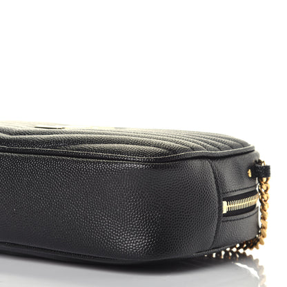 Saint Laurent Grain De Poudre Matelasse Monogram Mini Lou Camera Bag Black 8 of 9