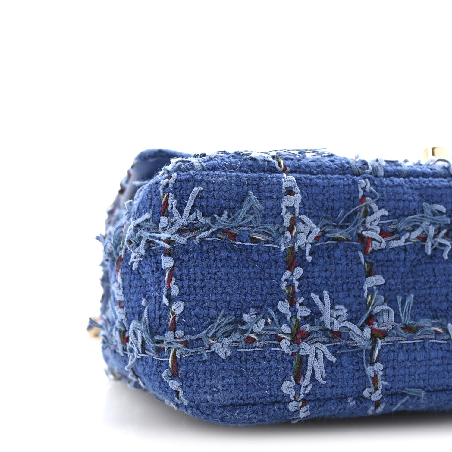 Chanel Tweed Quilted Mini Rectangular Flap Blue Multicolor 8 of 9