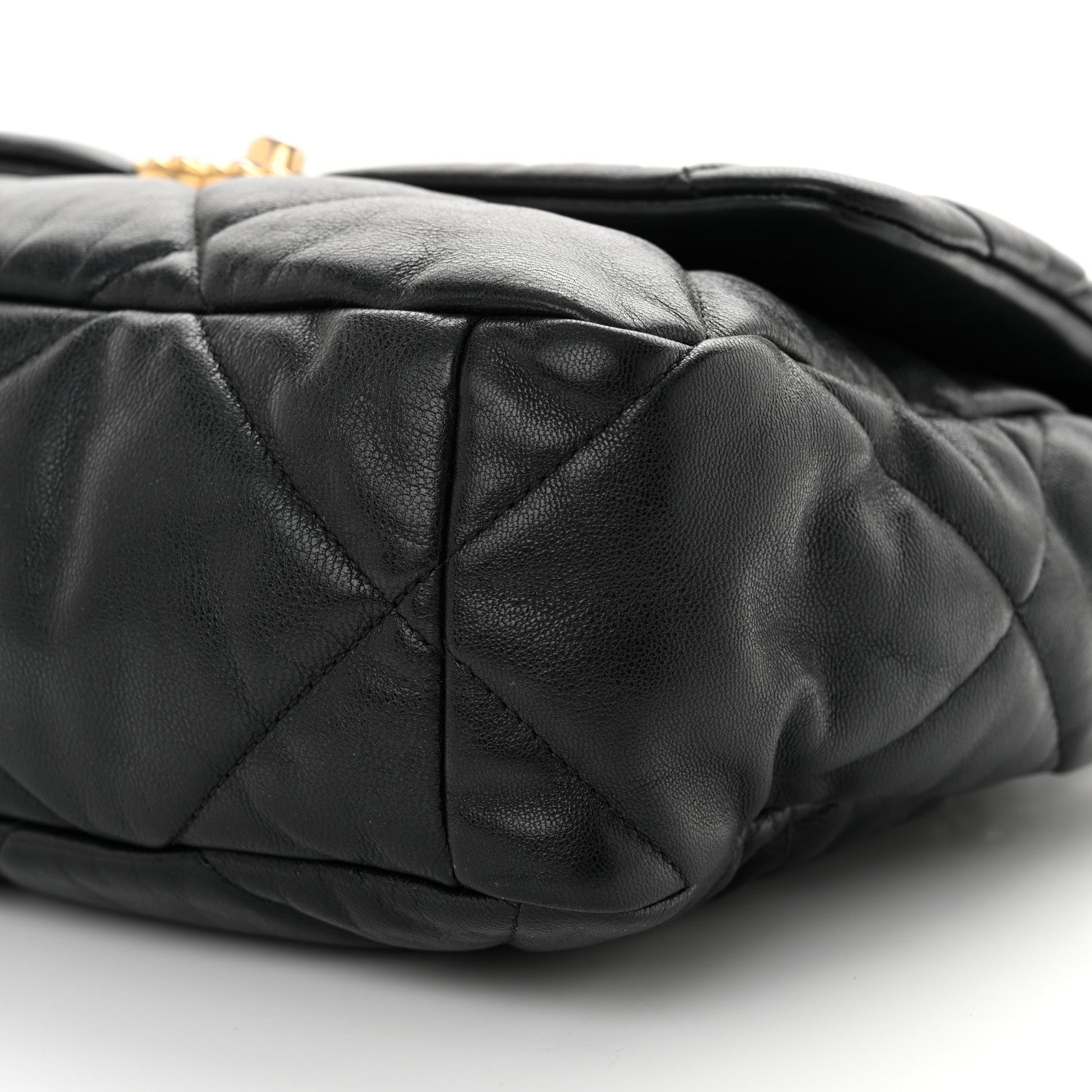 Chanel Shiny Goatskin Quilted Large Chanel 19 Flap Black 10 of 10