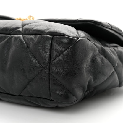 Chanel Shiny Goatskin Quilted Large Chanel 19 Flap Black 10 of 10