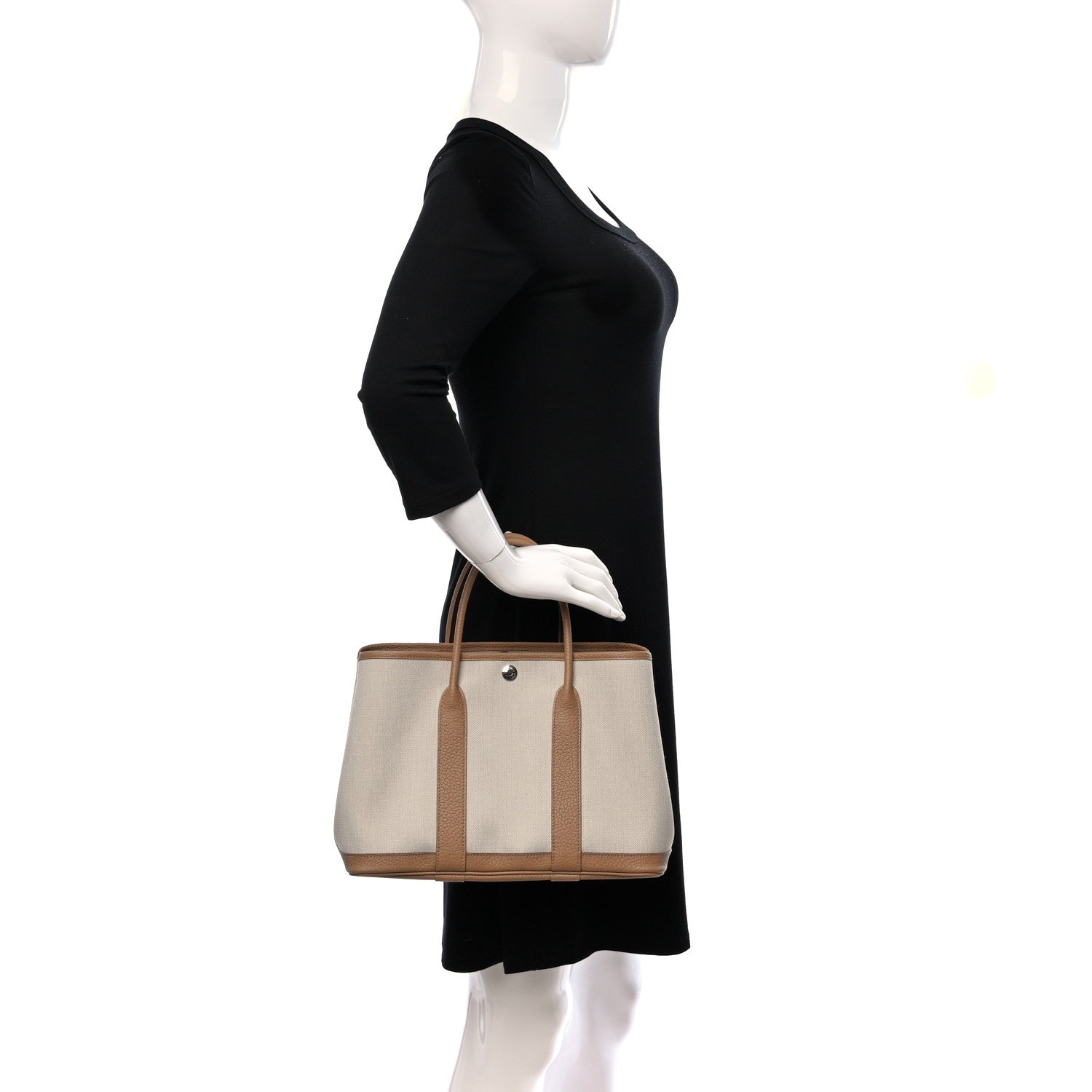 Hermes Toile Militaire Vache Country Garden Party 30 TPM Tote Beton Biscuit 2 of 13