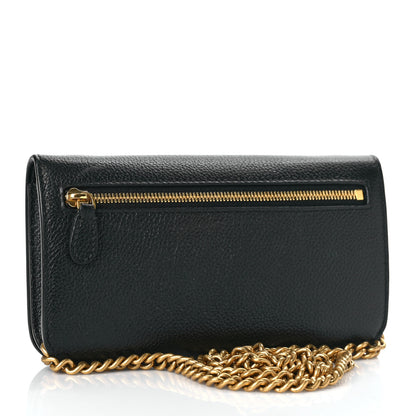 Balenciaga Grained Calfskin Logo Cash Phone Holder Wallet On Chain Black White 3 of 10
