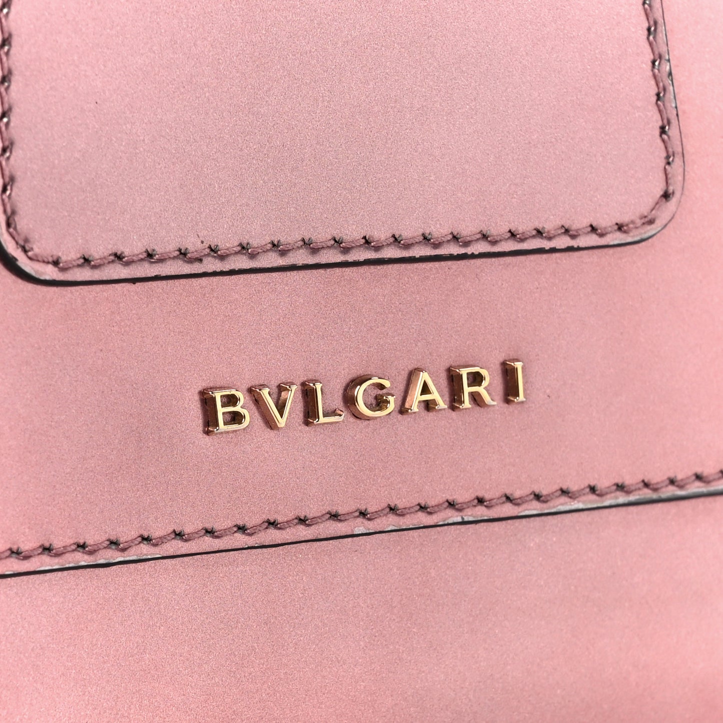 Metallic Calfskin Serpenti Forever Top Handle Rose Quartz