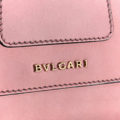 Bulgari Metallic Calfskin Serpenti Forever Top Handle Rose Quartz 8 of 12