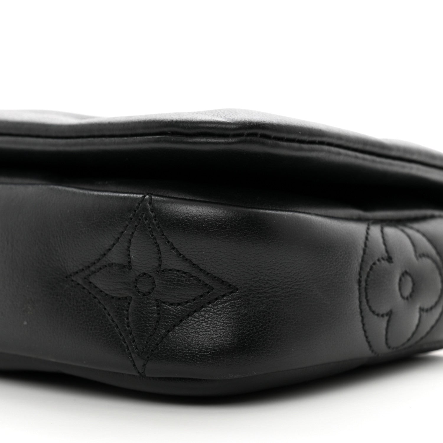 Louis Vuitton Calfskin Bubblegram Wallet On Strap Black 9 of 10